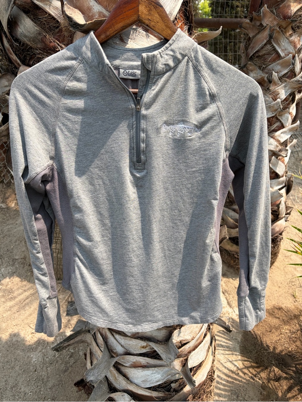 Women's Gray Quarter-Zip Performance Jersey with Mesh Panels